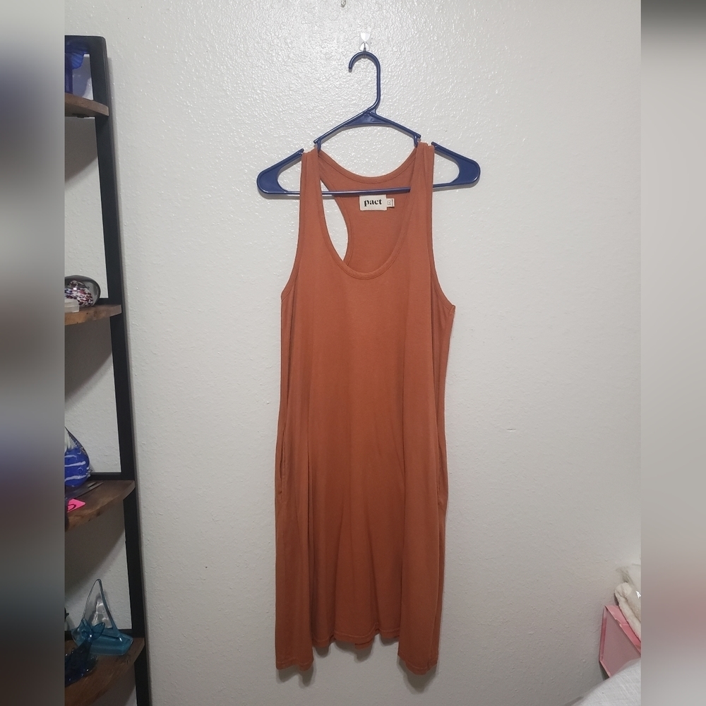 Sleeveless Tank Dress in Rust - Picture 11 of 12